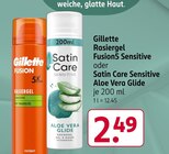 Aktuelles Rasiergel Fusion5 Sensitive oder Satin Care Sensitive Aloe Vera Glide Angebot bei Rossmann in Bielefeld ab 2,49 €