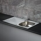 Évier et égouttoir de cuisine en acier inoxydable 860 x 500mm en promo chez Screwfix Caen à 63,99 €