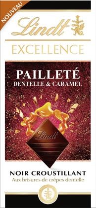 Chocolat noir croustillant Pailleté Dentelle & Caramel Excellence
