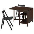 Tisch und 2 Stühle Klapptisch Buchenfurnier, dunkelbraun lasiert/klappbar schwarz/Knisa dunkelgrau von NÄSINGE / FRÖSVI im aktuellen IKEA Prospekt für 298,98 €