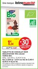 Tablette de chocolat noir dégustation 74% cacao Bio - Ivoria en promo chez Intermarché Castres à 0,86 €