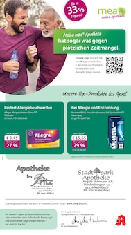 mea - meine apotheke Prospekt der Woche "Unsere April-Angebote" Seite 1, 01.04.2026 bis 30.04.2026 für Kulmbach Aktueller mea - meine apotheke Prospekt "Unsere April-Angebote" Seite 1 von 4 Seiten für Kulmbach