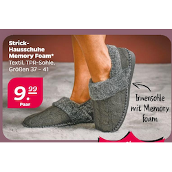 Strick-Hausschuhe Memory Foam