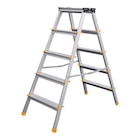 Escabeau double accès 5 marches en aluminium charge 150 kg - H. 115 cm - Brico Dépôt à Aubervilliers Escabeau double accès 5 marches en aluminium charge 150 kg - H. 115 cm en promo chez Brico Dépôt Aubervilliers à 59,90 €