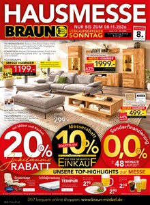 Aktueller BRAUN Möbel-Center Prospekt (Steinalben, 16 Seiten zum blättern BRAUN Möbel-Center Prospekt HAUSMESSE mit 16 Seiten