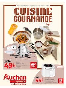 Catalogue Auchan Supermarché de la semaine 39, "CUISINE GOURMANDE", page 1, 22/09/2026 - 03/10/2026 Prospectus Auchan Supermarché en cours, "CUISINE GOURMANDE", page 1 sur 8