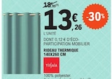 Rideau Thermique 140x260 cm - Tissaia en promo chez E.Leclerc Bagneux à 13,26 €