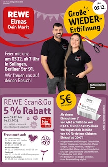 REWE Sulingen Prospekt der aktuellen Woche, gültig von 01.12.2025 bis 06.12.2025 Aktueller REWE Sulingen Prospekt "Dein Markt" mit 30 Seiten