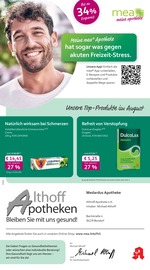 mea - meine apotheke Apotheken Prospekt der aktuellen Woche mit 4 Seiten, gültig von 01.08.2026 bis 31.08.2026, in Urmitz und Umgebung Aktueller mea - meine apotheke Apotheken Prospekt in Urmitz und Umgebung, "Unsere August-Angebote" mit 4 Seiten, 01.08.2026 - 31.08.2026