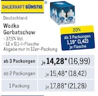 Gorbatschow Angebote von Wodka bei Metro Pforzheim für 16,99 €