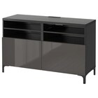TV-Bank mit Türen schwarzbraun/Selsviken Hochglanz/grau 120x40x74 cm im aktuellen Prospekt bei IKEA in Bruchköbel