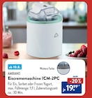 Eiscrememaschine ICM-2PC von Ambiano für 19,99 € bei ALDI Nord im Angebot Eiscrememaschine ICM-2PC von Ambiano im aktuellen ALDI Nord Prospekt