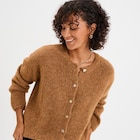 Gilet manches longues boutonné camel femme - La Halle Gilet manches longues boutonné camel femme à 14,99 € dans le catalogue La Halle