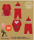 Lot Body manches longues + Legging + Bonnet de Noël bébé BIO - Marque Repère à 7,76 € dans le catalogue E.Leclerc