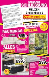 Aktueller Opti-Megastore Möbel & Einrichtung Prospekt in Uelzen und Umgebung, "Räumungs-Spezial" mit 16 Seiten, 01.08.2025 - 30.08.2025