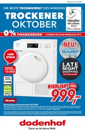 dodenhof TechnikWelt Prospekt "TROCKENER OKTOBER", 12 Seiten, 02.10.2023 - 02.10.2023 Aktueller dodenhof TechnikWelt Prospekt, "TROCKENER OKTOBER", mit Angeboten der Woche, gültig von 02.10.2023 bis 02.10.2023