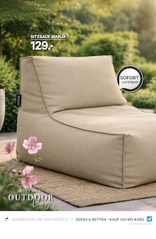 Sitzsack im aktuellen Kabs Prospekt (Essen) Sitzsack im Kabs Prospekt "WOHNEN UNTER FREIEN HIMMEL" mit 12 Seiten (Essen)