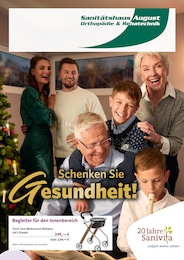 Sanitätshaus August Orthopaedie & Rehatechnik Prospekt für Wolfen mit 6 Seiten Sanitätshaus August Orthopaedie & Rehatechnik Prospekt für Wolfen: "Schenken Sie Gesundheit!", 6 Seiten, 12.11.2025 - 31.01.2026