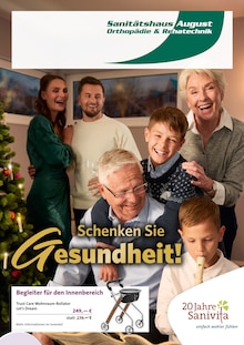 Aktueller Sanitätshaus August Orthopaedie & Rehatechnik Prospekt (Dessau-Roßlau, 6 Seiten zum blättern Sanitätshaus August Orthopaedie & Rehatechnik Prospekt Schenken Sie Gesundheit! mit 6 Seiten