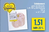 diska Kreischa - Schinkenwurst Angebot im Prospekt Schinkenwurst bei diska im Kreischa Prospekt für 1,51 €