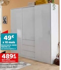 Armoire 3 portes 3 tiroirs Blanc laqué Best en promo chez But Pontoise à 489,99 €