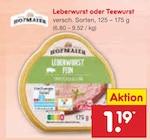 Leberwurst oder Teewurst von Rügenwalder Mühle im aktuellen Netto Marken-Discount Prospekt für 1,19 €
