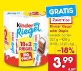 Riegel oder Duplo von Kinder im aktuellen Netto Marken-Discount Prospekt