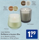 Duftkerze in buntem Glas von HOME CREATION im aktuellen ALDI SÜD Prospekt für 1,99 €