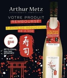 AOP Vin d’Alsace blanc Sushi - Géant Casino à Clichy AOP Vin d’Alsace blanc Sushi en promo chez Géant Casino Clichy à 6,40 €