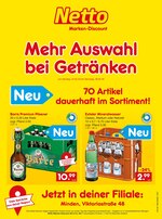 Netto Marken-Discount Prospekt "Mehr Auswahl
bei Getränken", 2 Seiten, für Rinteln, 24.02.2020 - 29.02.2020 Netto Marken-Discount Prospekt "Mehr Auswahl
bei Getränken", 2 Seiten, für Rinteln, 24.02.2020 - 29.02.2020
