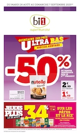 Catalogue Supermarchés Bi1 en cours à Millay et alentours, "QUINZAINE DES PRIX ULTRA BAS : SPÉCIAL RENTRÉE", 40 pages, 26/08/2025 - 07/09/2025