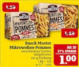 Mikrowellen-Pommes Angebote von Snack Master bei Marktkauf Plauen für 1,00 €