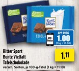 Bunte Vielfalt Tafelschokolade Angebote von Ritter Sport bei EDEKA Gelsenkirchen für 1,00 €