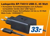Aktuelles Ladegeräte EP-T4510 USB-C Angebot bei expert in Cottbus ab 33,00 €