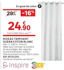 Rideau tamisant suzan coton blanc - INSPIRE en promo chez Leroy Merlin Aix-en-Provence à 24,90 €