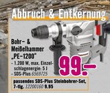 Bohr- & Meißelhammer PE-1200 für 9,95 € bei Hornbach im Angebot Bohr- & Meißelhammer PE-1200 im aktuellen Hornbach Prospekt