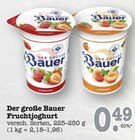 Der große Bauer Fruchtjoghurt Erdbeere Angebote von Bauer bei E center Mannheim für 0,49 €
