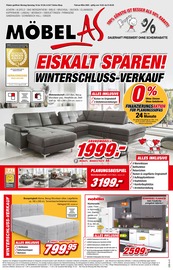 Aktueller Möbel AS Prospekt mit Bett, "EISKALT SPAREN! WINTERSCHLUSS-VERKAUF", Seite 1