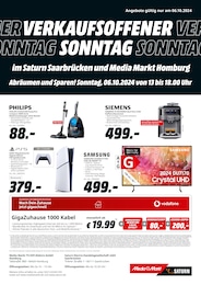 MediaMarkt Saturn Prospekt für Saarbrücken: "VERKAUFSOFFENER SONNTAG", 1 Seite, 06.10.2024 - 06.10.2024