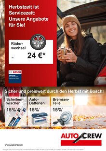 Batterie im aktuellen AutoCrew Prospekt (Freiburg (Breisgau)) Batterie im AutoCrew Prospekt "Herbstzeit ist Servicezeit: Unsere Angebote für Sie!" mit 4 Seiten (Freiburg (Breisgau))