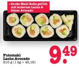 Futomaki Lachs Avocado im Angebot bei E center in Karlsruhe Futomaki Lachs Avocado Angebote bei E center Karlsruhe für 9,49 €