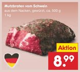 Aktuelle Braten Angebote bei Netto Marken-Discount in Erfurt Aktuelles Mutzbraten vom Schwein Angebot bei Netto Marken-Discount in Erfurt ab 8,99 €