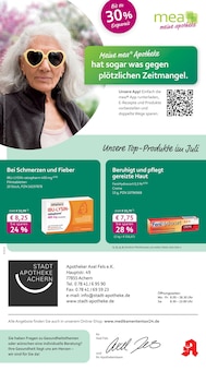 mea - meine apotheke Prospekt der KW 27 "Unsere Juli-Angebote" Aktueller mea - meine apotheke Prospekt "Unsere Juli-Angebote" Seite 1 von 4 Seiten