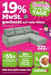 Aktueller mömax Möbel & Einrichtung Prospekt in Burgwedel und Umgebung, "19%MwSt. geschenkt auf viele Möbel" mit 8 Seiten, 18.08.2025 - 26.08.2025
