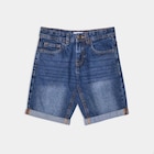 Bermuda jean straight taille élastique denim stone garçon à 3,99 € dans le catalogue La Halle
