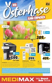 MEDIMAX Elektromärkte Prospekt der aktuellen Woche mit 8 Seiten, gültig von 27.03.2026 bis 03.04.2026, in Senftenberg und Umgebung Aktueller MEDIMAX Elektromärkte Prospekt in Senftenberg und Umgebung, "DER OSTERHASE KANN EINPACKEN" mit 8 Seiten, 27.03.2026 - 03.04.2026