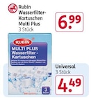 Wasserfilter- Kartuschen Multi Plus oder Universal Angebote von Rubin bei Rossmann Ettlingen für 6,99 €