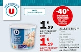 Rillettes Thon - U à 1,19 € dans le catalogue U Express