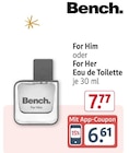 For Him oder For Her Eau de Toilette im Rossmann Prospekt For Him oder For Her Eau de Toilette von Bench. im aktuellen Rossmann Prospekt für 6,61 €
