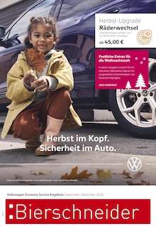 Volkswagen Prospekt Herbst im Kopf. Sicherheit im Auto. mit 1 Seite